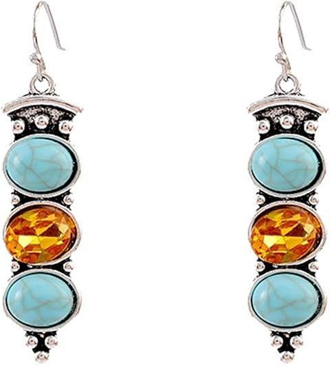 Turquoise Crystal Drop Earrings