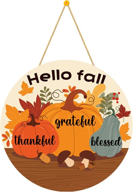 WOODEN DOOR HANGER - HELLO FALL
