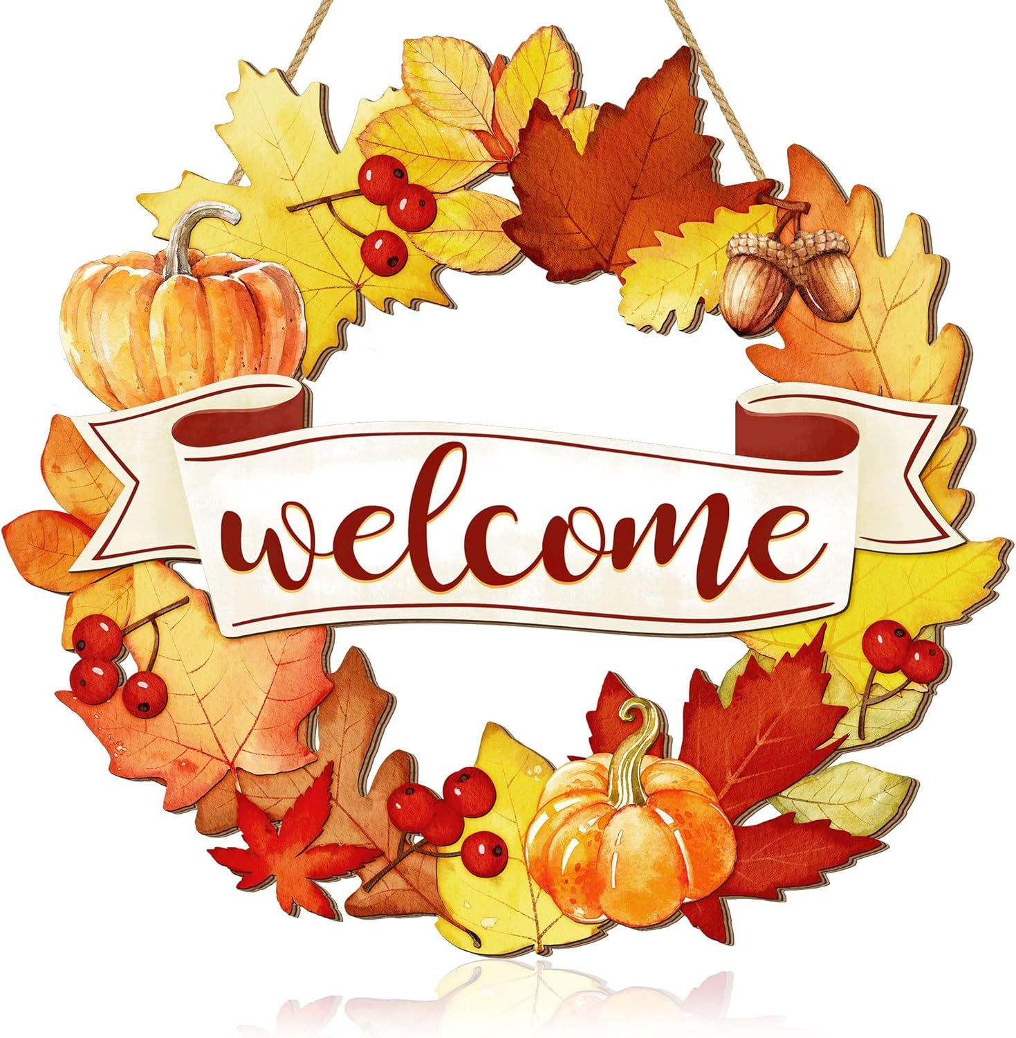 WOODEN DOOR HANGER - FALL WELCOME