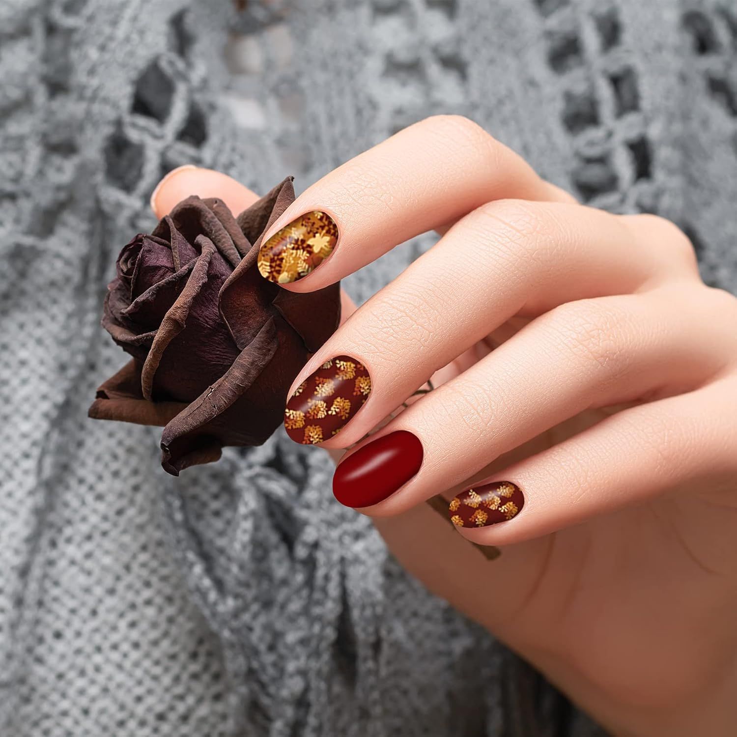 FALL NAIL WRAPS - AUTUMN WINE
