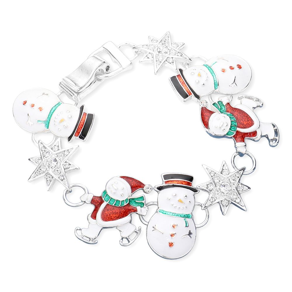 Glittered Santa /Snowman/ Star Link Magnetic Bracelet