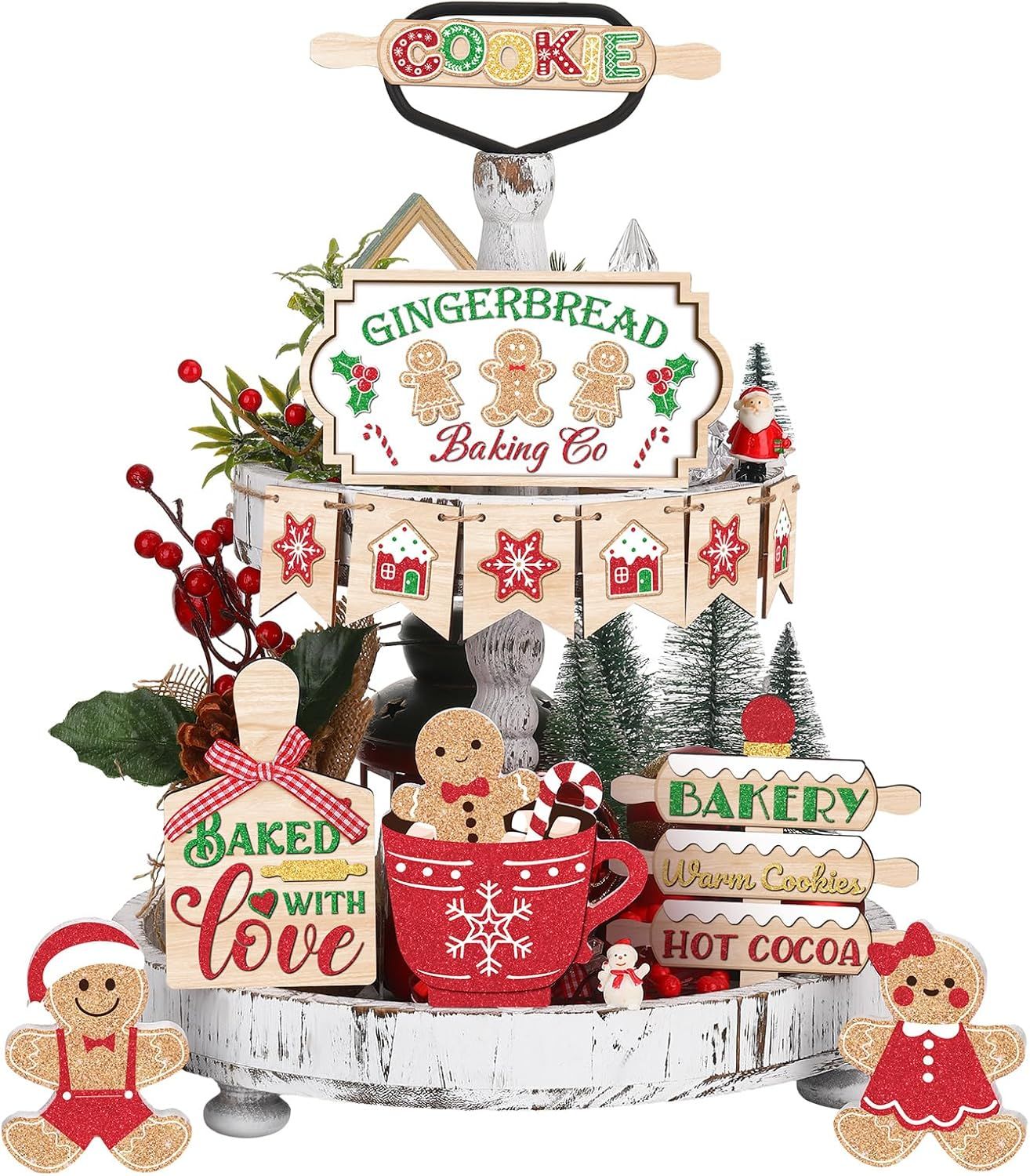 Tiered Tray Decor Set -   BAKED WITH LOVE 12 PIECE SET
