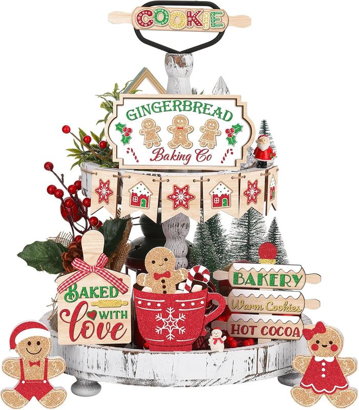 Tiered Tray Decor Set -   BAKED WITH LOVE 12 PIECE SET