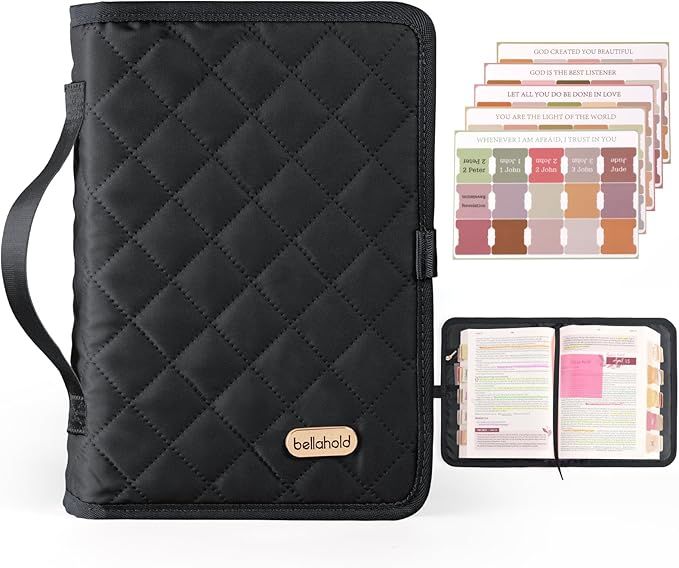 Bible Cover - Adjustable Bible Cover with 75 Bible Tabs - MEDIUM