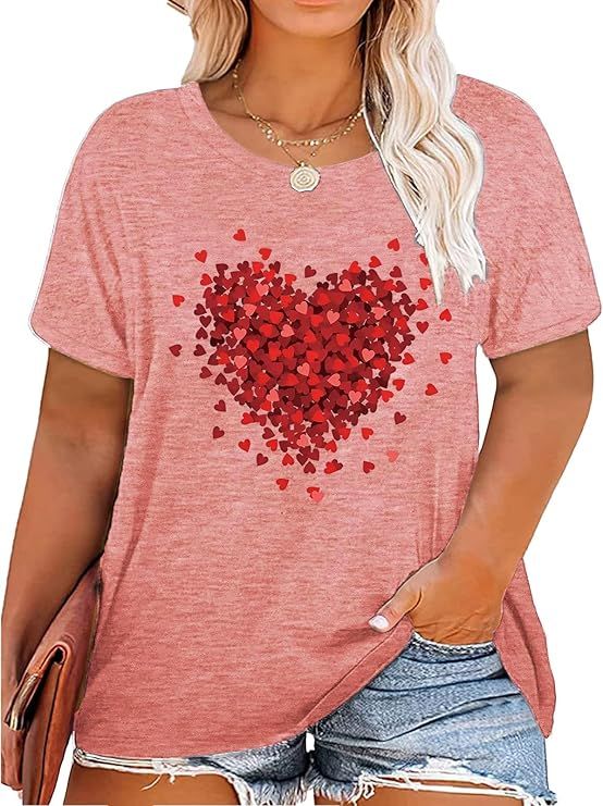 GRAPHIC TEE -VALENTINE'S DAY HEARTS - PINK