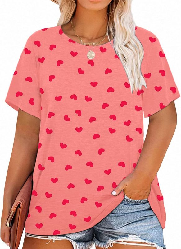 GRAPHIC TEE - VALENTINE'S DAY PINK MULTIPLE HEARTS