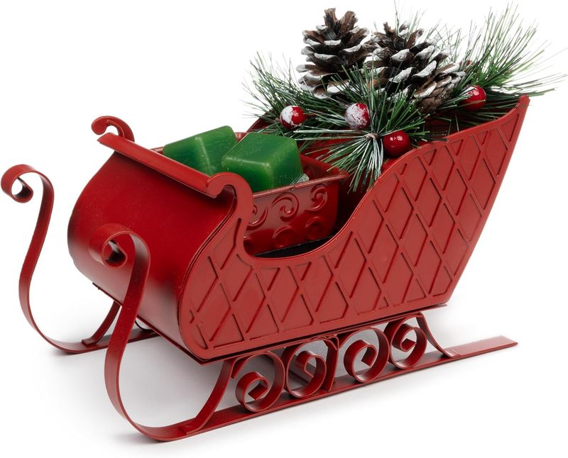 TABLETOP WAX WARMER - SANTA'S SLEIGH- RED
