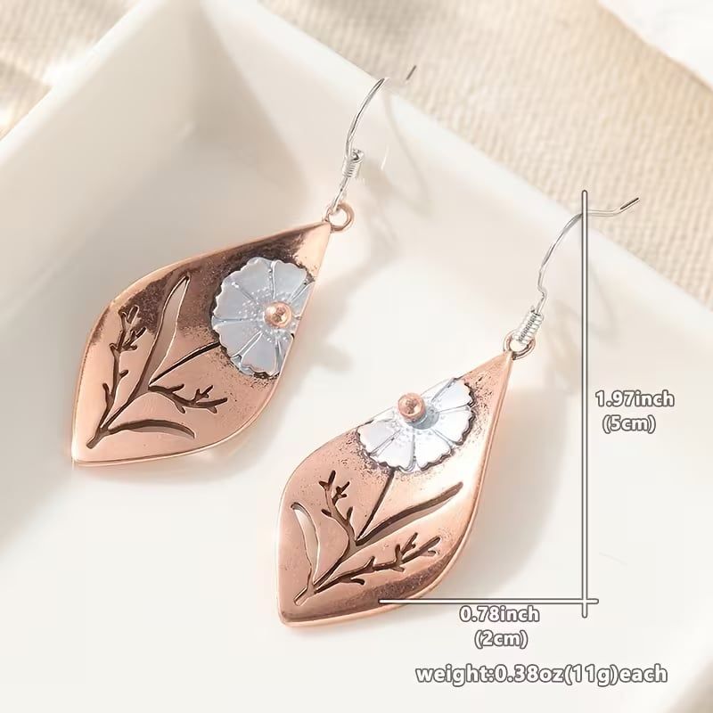 Copper and Brass Earrings - FLOWER