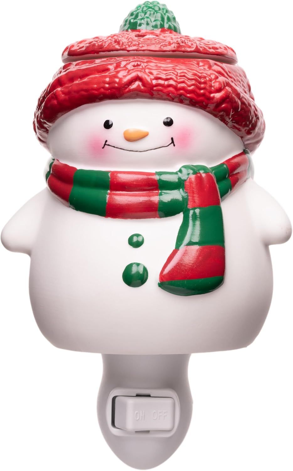 PLUGGABLE WAX WARMER - SNOWMAN RED/GREEN SCARF