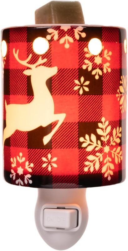 PLUGGABLE WARMER - BUFFALO PLAID REINDEER