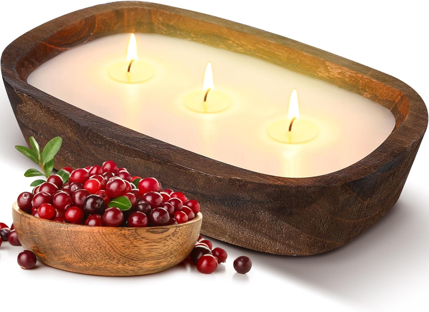 SPECIALTY CANDLE - 10 inch DOUGH BOWL CANDLE - CRANBERRY