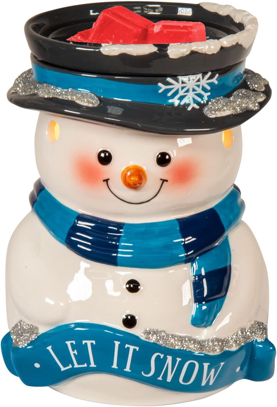 TABLETOP WAX WARMER - LET IT SNOW BLUE SNOWMAN