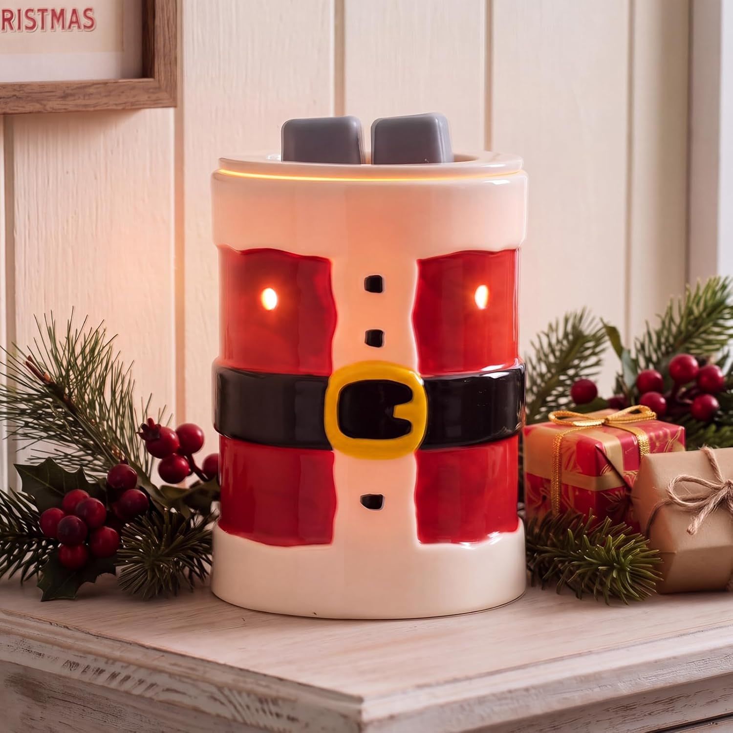 TABLETOP TART WARMER - SANTA'S SUIT