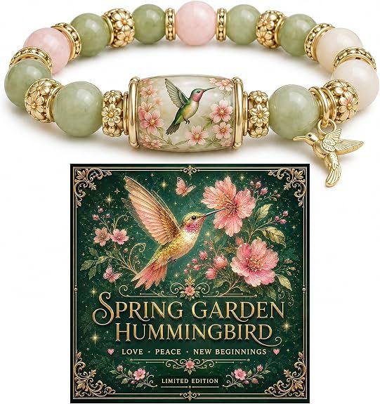 Natural Stone Beaded Stretch Bracelet - HUMMINGBIRD
