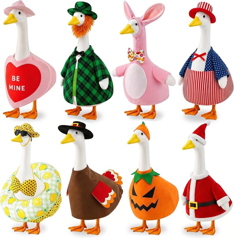 PORCH GOOSE OUTFITS SET -  SET OF 8 SEASONAL OUTFITS