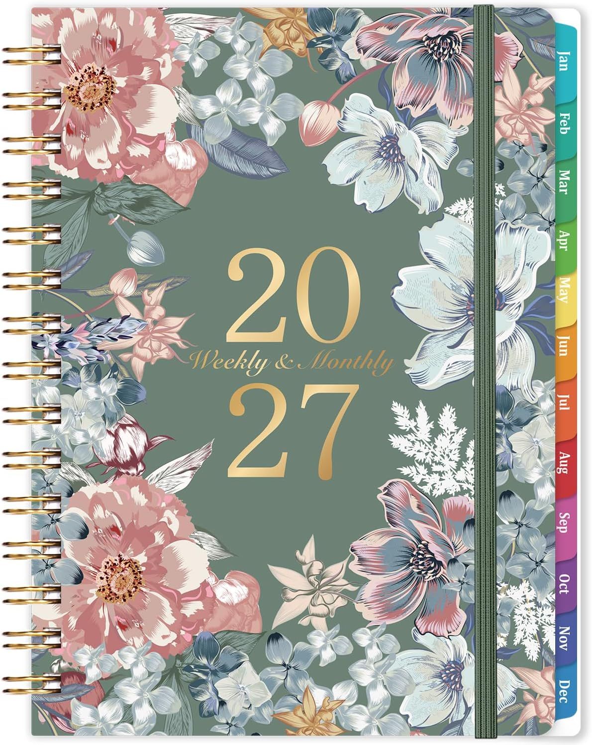 2027 Planner - January 2027 to December 2027 - SAGE FLORAL