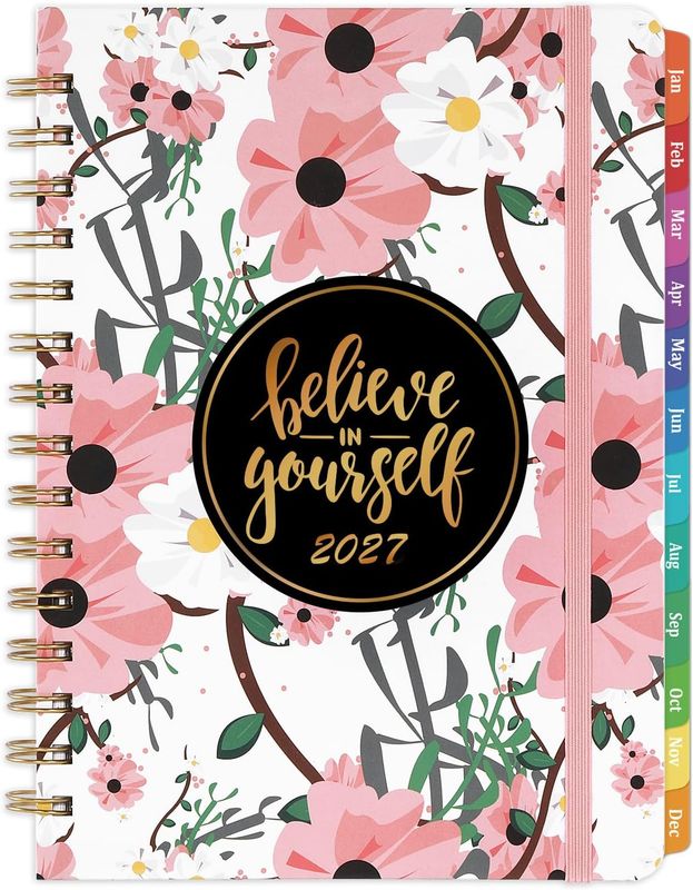 2027 Planner - January 2027 to December 2027 - PINK BELIEVE IN YOURSELF
