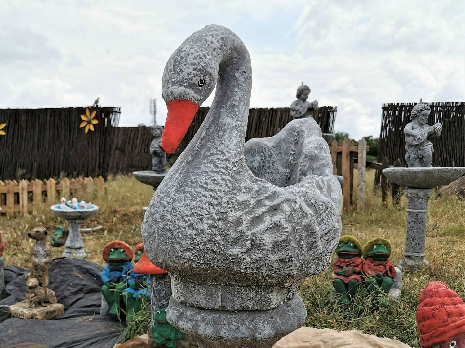 Swan Statue Birdbath