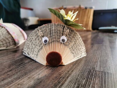 Yellow Flower Book Page Hedgehog