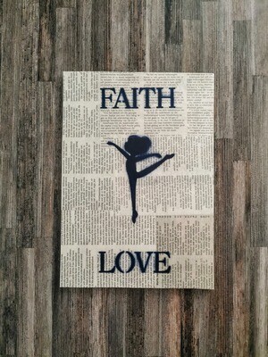 Faithful Love Stretching Girl Newspaper Spray Art