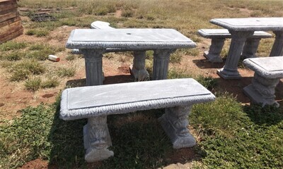 Rectangular Stone Table Set