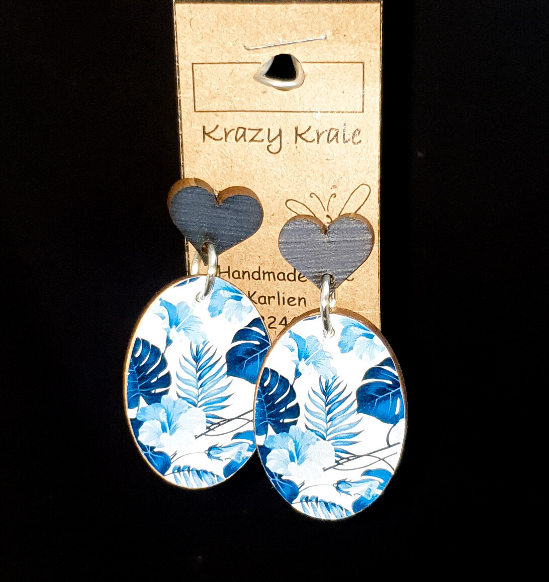 Picture earrings : blue tropical