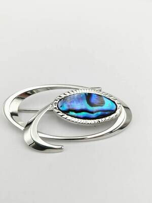 Paua Jewellery Pd Plated Brooch, Paua Shell Only Found in New Zealand's Seas