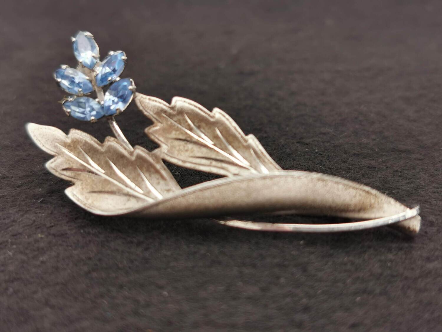 Sterling Silver Blue Flower Rolling Pin/Brooch