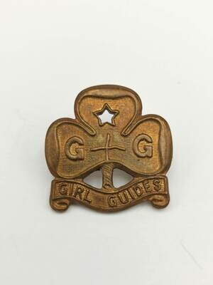 Mid-Century Brass Girl Guides Trefoil Enrolment Promise Pin. *Rare Item*