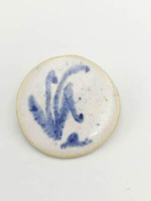 Porcelain Hand-painted Blue And White Brooch