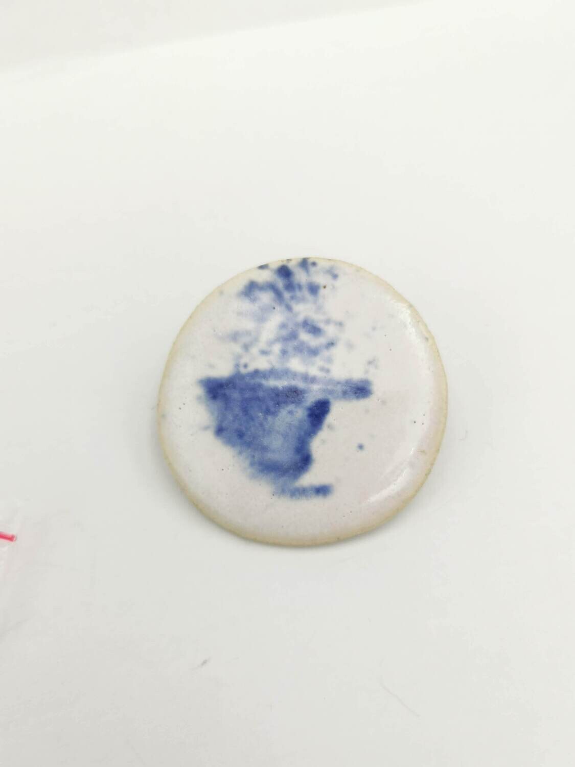Porcelain Hand-painted Blue And White Brooch