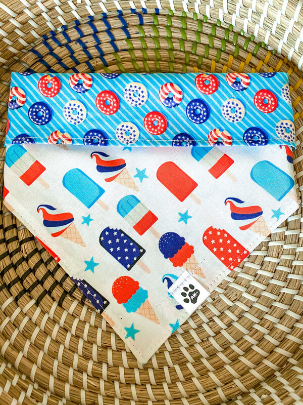 Patriotic Popsicles & Donuts | Bandana - Reversible 