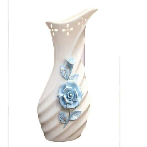 Porcelain-Blue-Rose-Flower-Vase