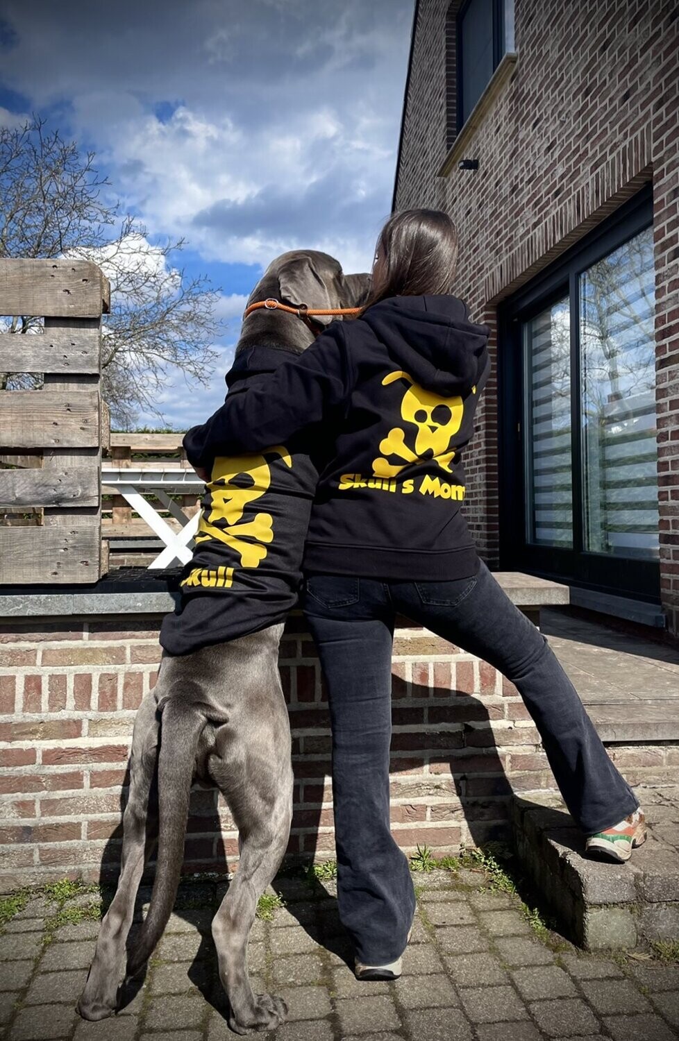 Gepersonaliseerde zwarte Matching Hoodie