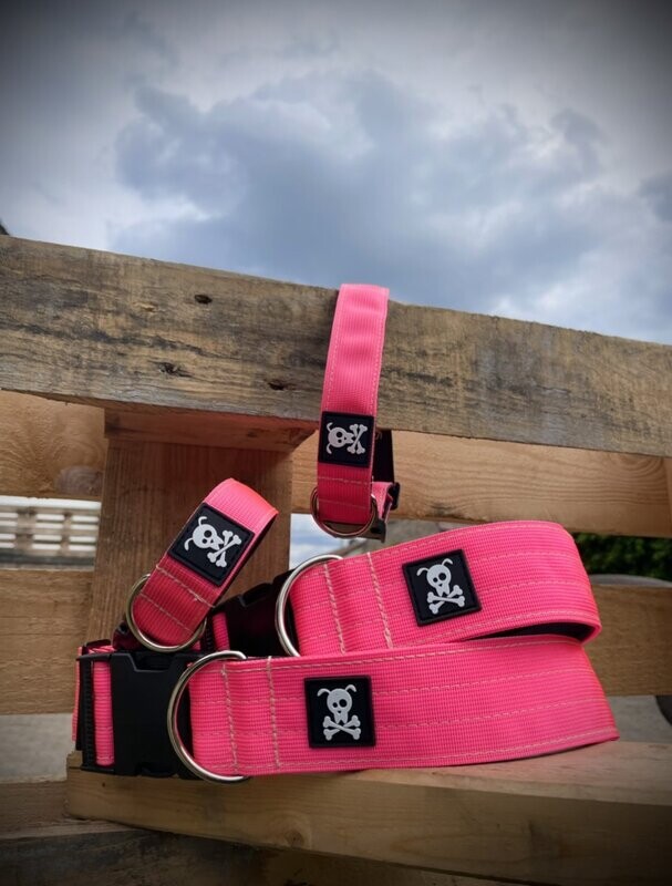 Halsband Neon Pink maat L