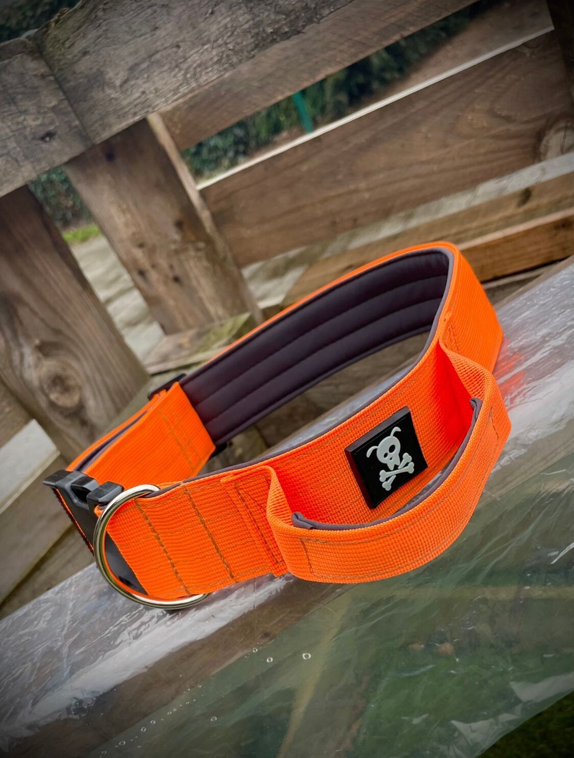 Halsband met handvat Neon Orange L