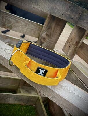 Halsband met handvat Sunshine Yellow XXL (enkel op bestelling)