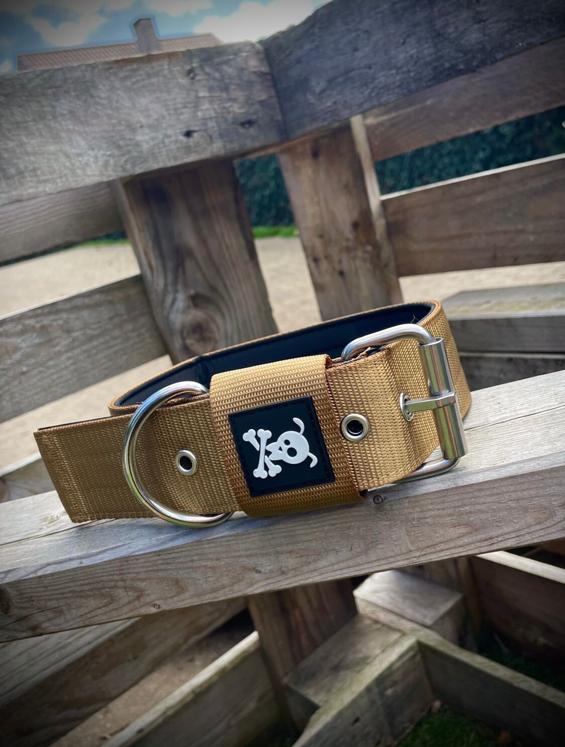 Halsband met gesp Olive Gold  XL