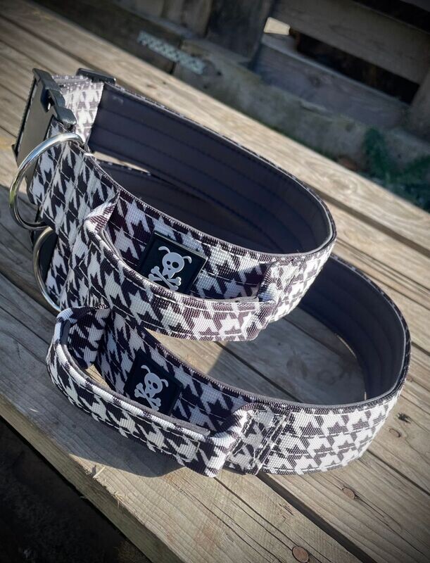 Halsband met handvat Pied de Poule XXL (enkel op bestelling)