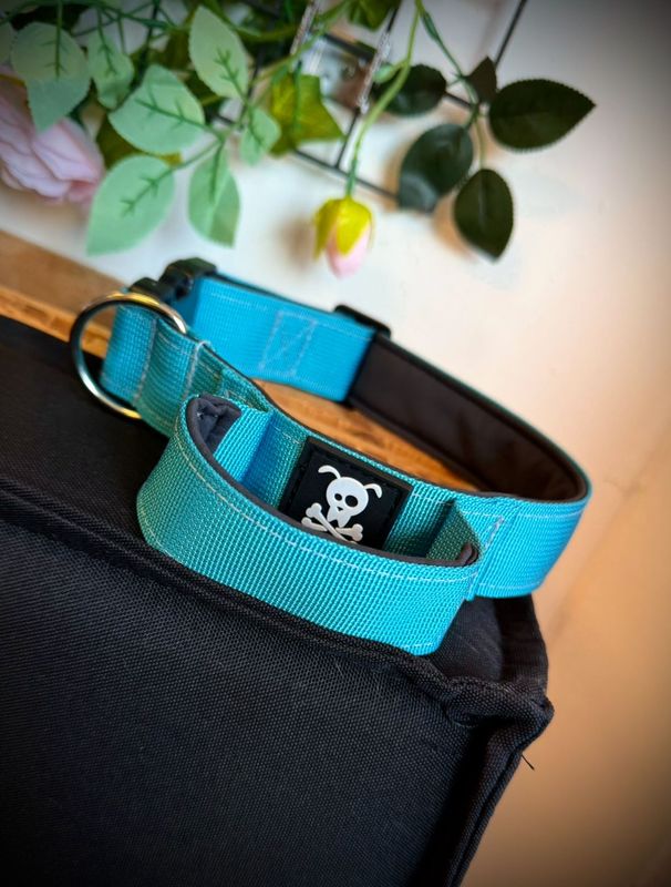 Halsband met handvat Ocean Blue M