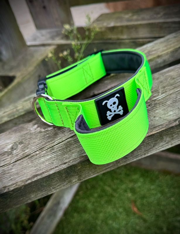 Halsband met handvat Neon Green M