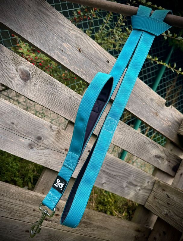 Standaardlijn met extra handvat Ocean Blue!Nieuw met meedraaiende musketon!