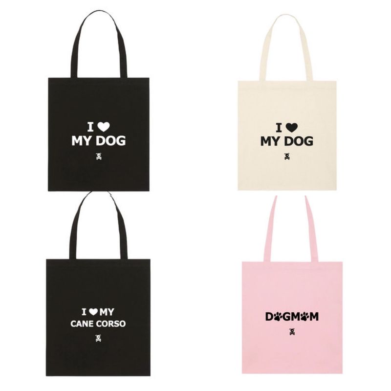 Totebag "Dogmom" babyroze