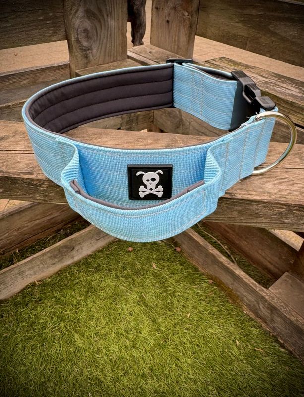 Halsband met handvat Baby Blue L