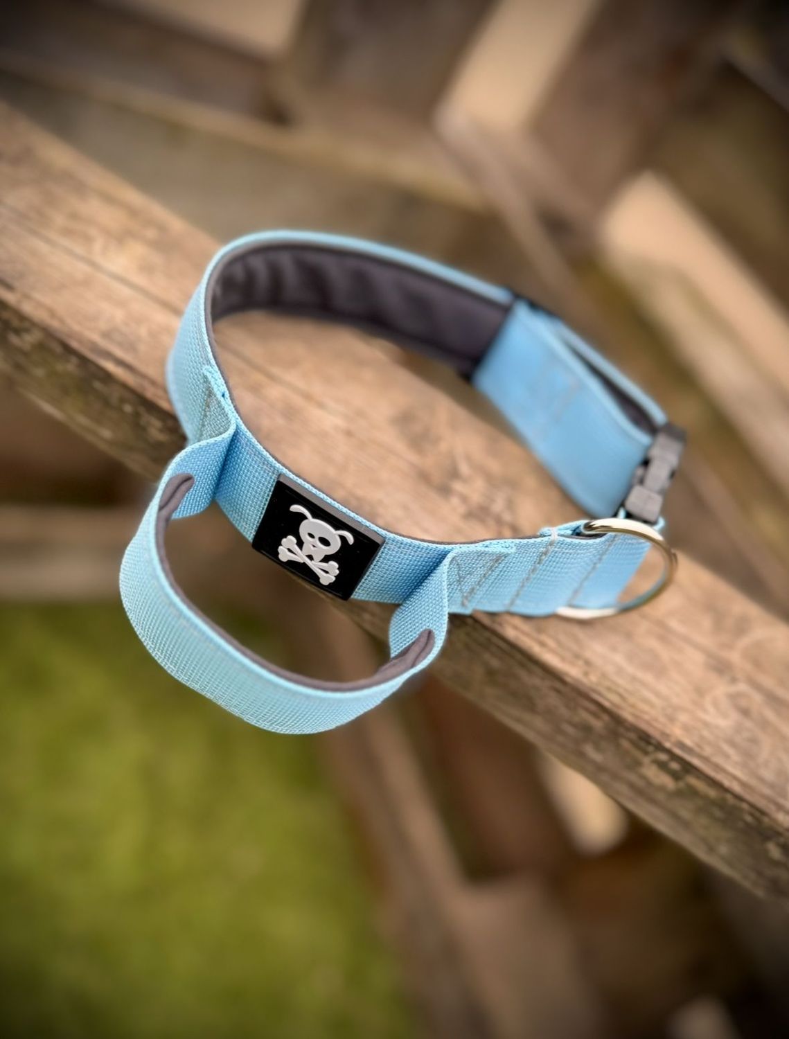 Halsband met handvat Baby Blue M