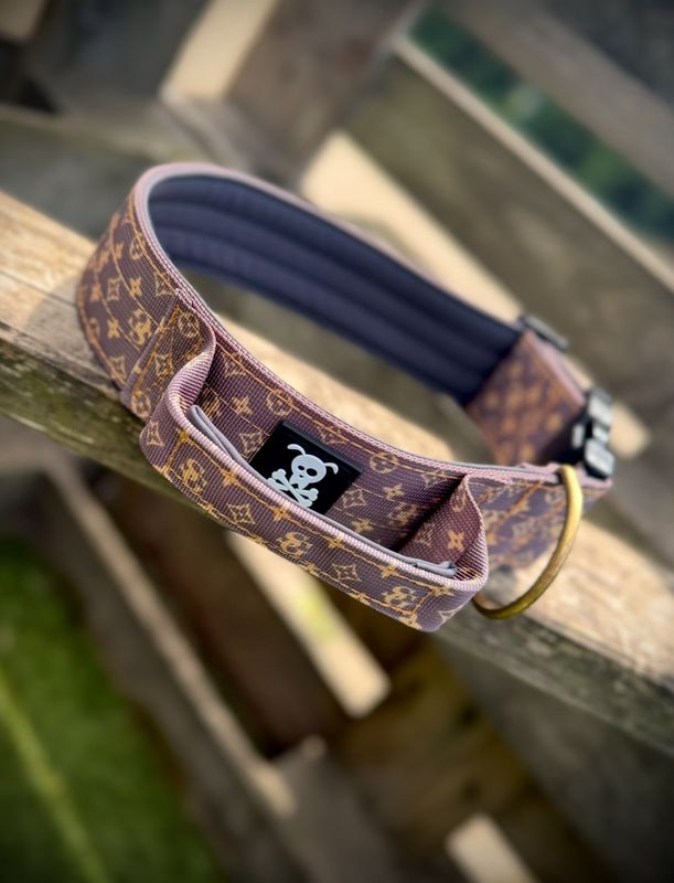 Halsband met handvat Deluxe Gold XXL (enkel op bestelling)