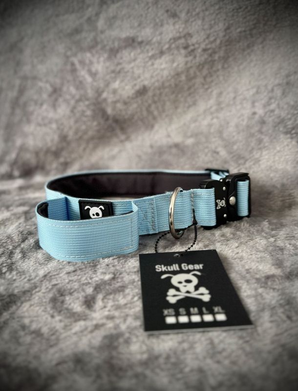 Halsband met handvat Baby Blue M