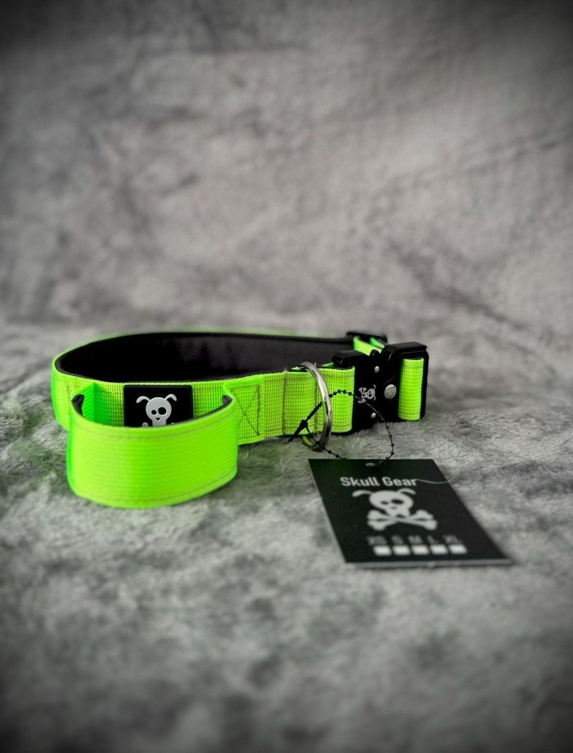 Halsband met handvat Neon Green M