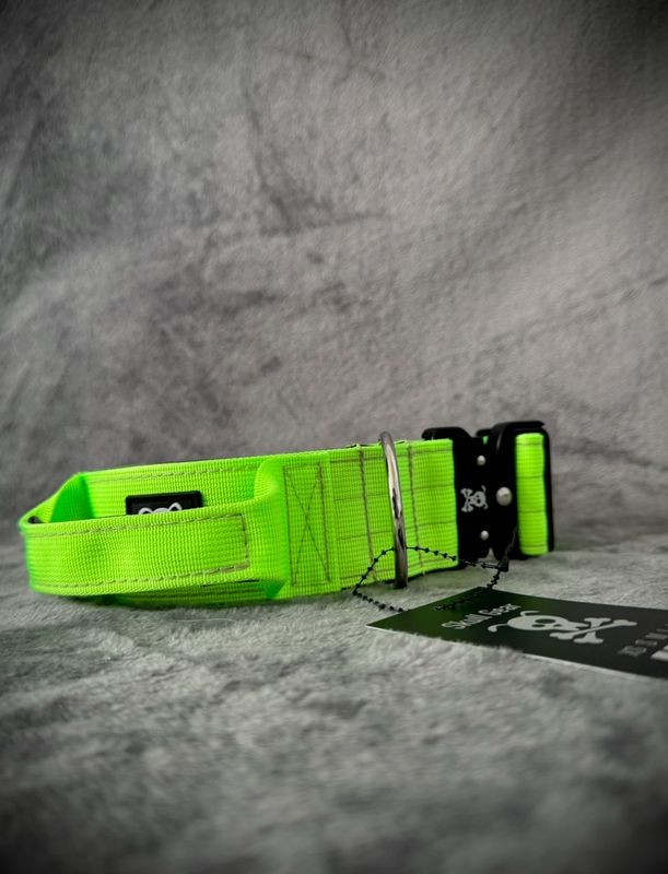Halsband met handvat Neon Green L
