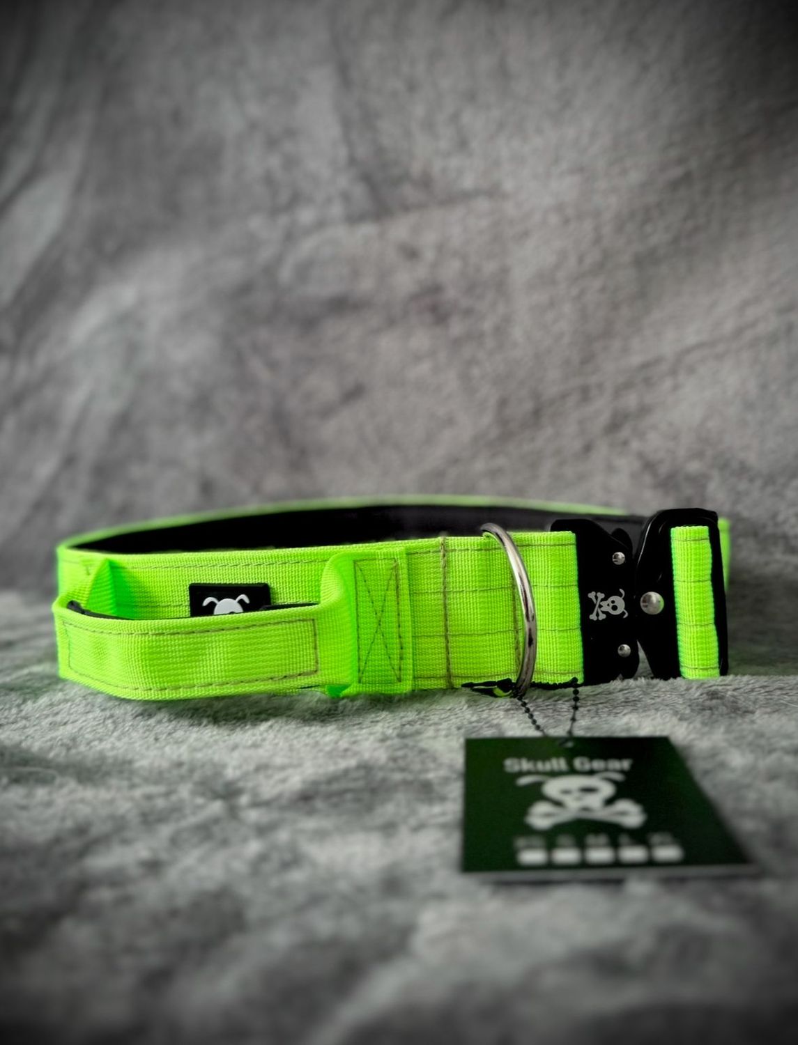 Halsband met handvat Neon Green  XL